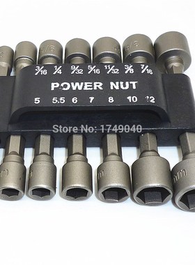 14pcs Professional Socket Nut Driver Set Metric SAE Socket W