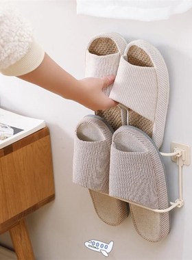 Mounted Shoe Rack Foldable Shoes Hanger Slippers Drain Stora