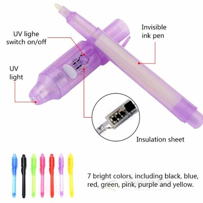 2020New 5PCS/Set Multi-function Invisible Ink Pen UV Flashli