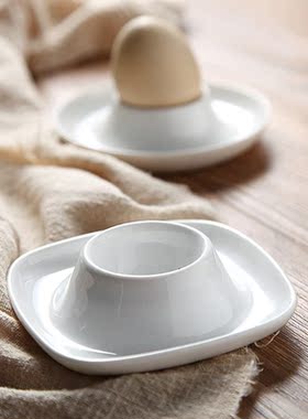 2pcs Ceramic Egg Cup Simple Breakfast Egg Holder Practical E