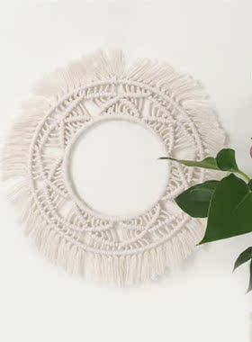 Fringed Wall Frame Tapestry For Mirror Decoration Cotton Rop