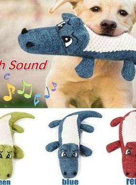 Funny Plush Chew Bite Toys Simulation Crocodile Squeak Sound
