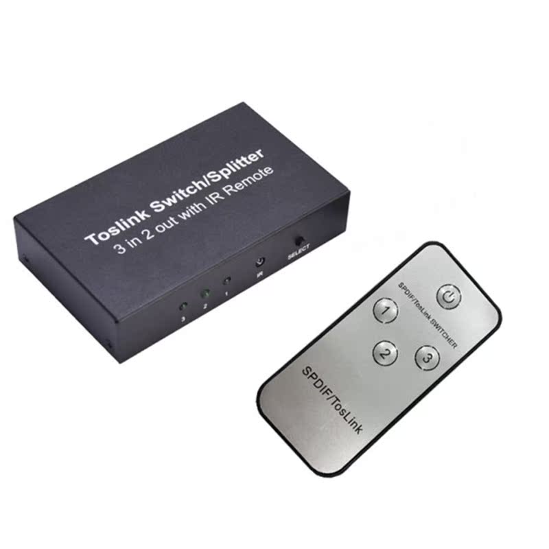 3 Port Optical Switcher with 2 Way Spdif Toslink Optical Dig