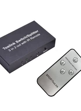 3 Port Optical Switcher with 2 Way Spdif Toslink Optical Dig