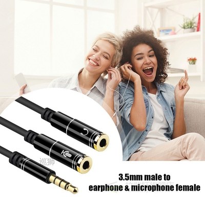 3.5mm Audio Cable Microphone AUX Y Splitter Adapter Headphon