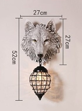 Resin Wolf Wall Lamps Vintage Wall Sconce Light Fixtures for