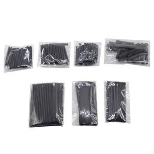 127pcs/lot Black 7 Sizes Assorted 2:1 Flame-retardant Bagged