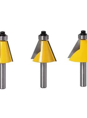 3Pcs 8Mm Shank Chamfer & Bevel Edging Router Bit Wood Mi