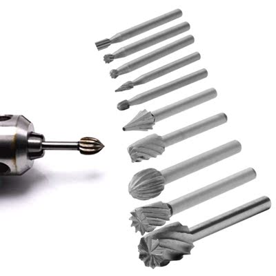 10 Pcs Rotary File Electric Grinding Polishing Head Engravin