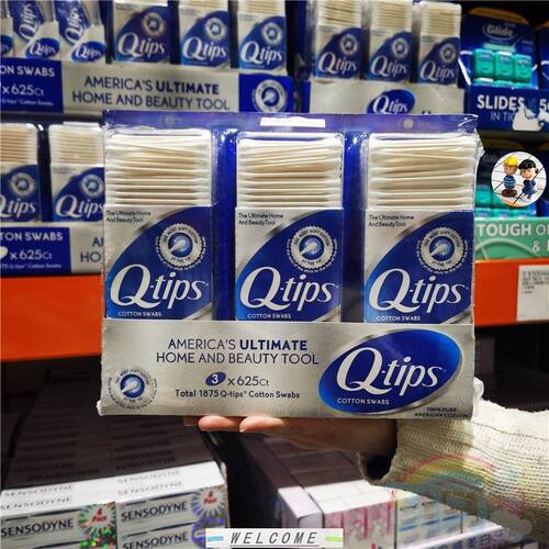 Qtips Cotton Swabs, 625 ct (pack of 3)