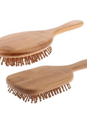 Massage Hairbrush Wooden Bamboo Long-Hair Curly Anti-Static
