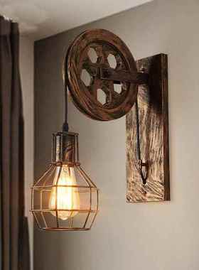 Retro Vintage Wall Light Shade Ceiling Lifting Pulley Indust