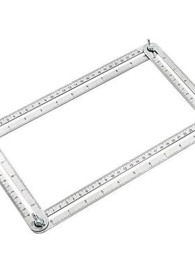 1PCS Stainless Steel Foldable Multi Angle Ruler Template Too