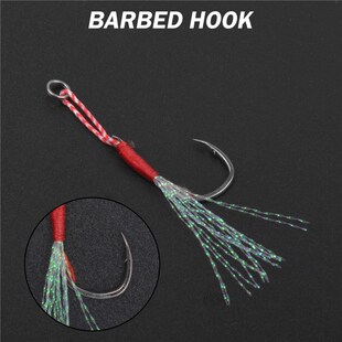 70/80/90Pcs Casting Metal Jig Assist Fishing Hook Slow Jiggi