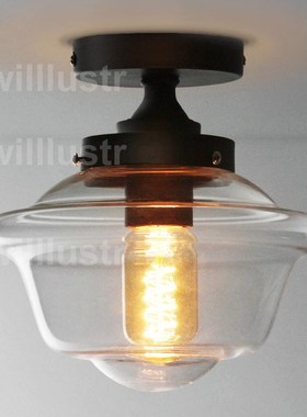 willlustr glass ceiling lamp transparent shade lighting porc