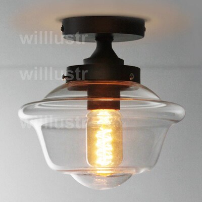 willlustr glass ceiling lamp transparent shade lighting porc