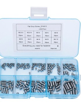 7XEA 304 Stainless Steel Metric Thread Grub Screw Flat Point