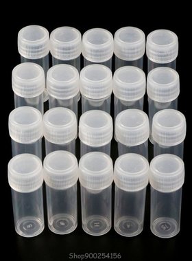20Pcs 5ml Plastic Test Tubes Vials Sample Container Powder C
