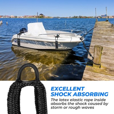 Universal Boat Bungee Dock Line Docking Rope Stretching Moor