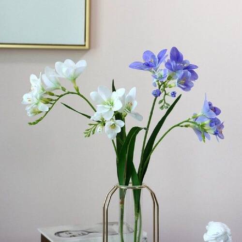 2 Forks Cymbidium Orchid Artificial Flower Plant Home