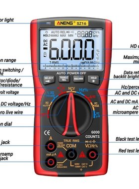 Handhled Multimeter TRMS Auto-Ranging Fast Accurately Measur