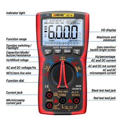 Handhled Multimeter TRMS Auto-Ranging Fast Accurately Measur