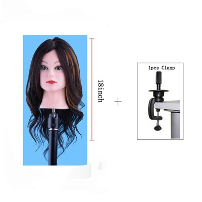 Mannequin Head Salon  Real Hair Natural Black Hair Train