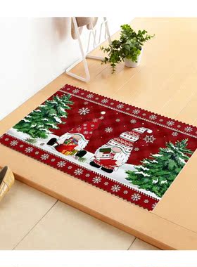 Christmas Cartoon Printing Welcome Sign Carpet Home Room Bat