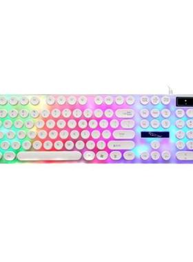 Keyboard with Round Keycaps for PC/Laptop Backlit Keyboard f