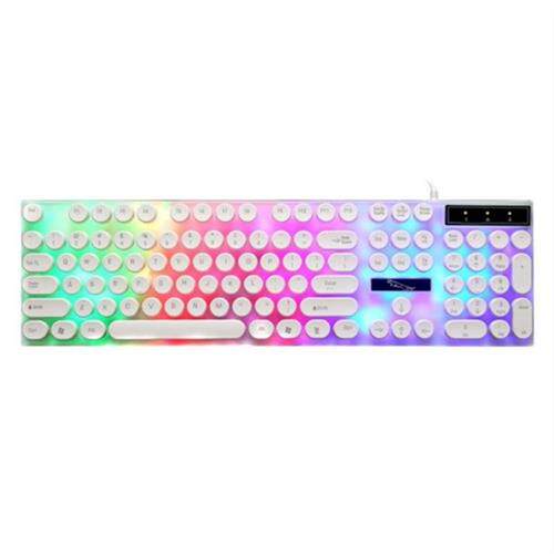 Keyboard with Round Keycaps for PC/Laptop Backlit Keyboard f