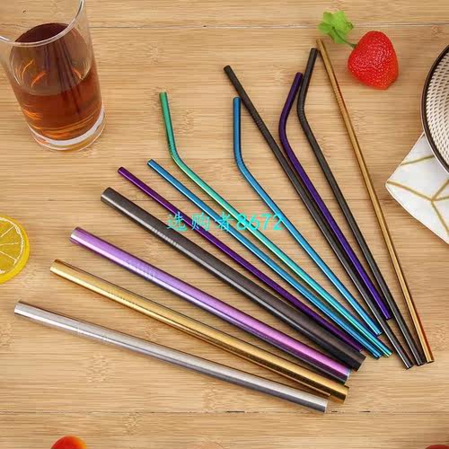 5Pcs Multi Reusable Drinking Straw Stainless Steel Straw Met