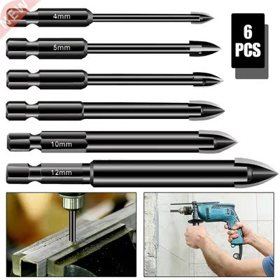 6Pcs/set 4-12mm Drill Bits Cbide Glass Tile Drill Bits Set