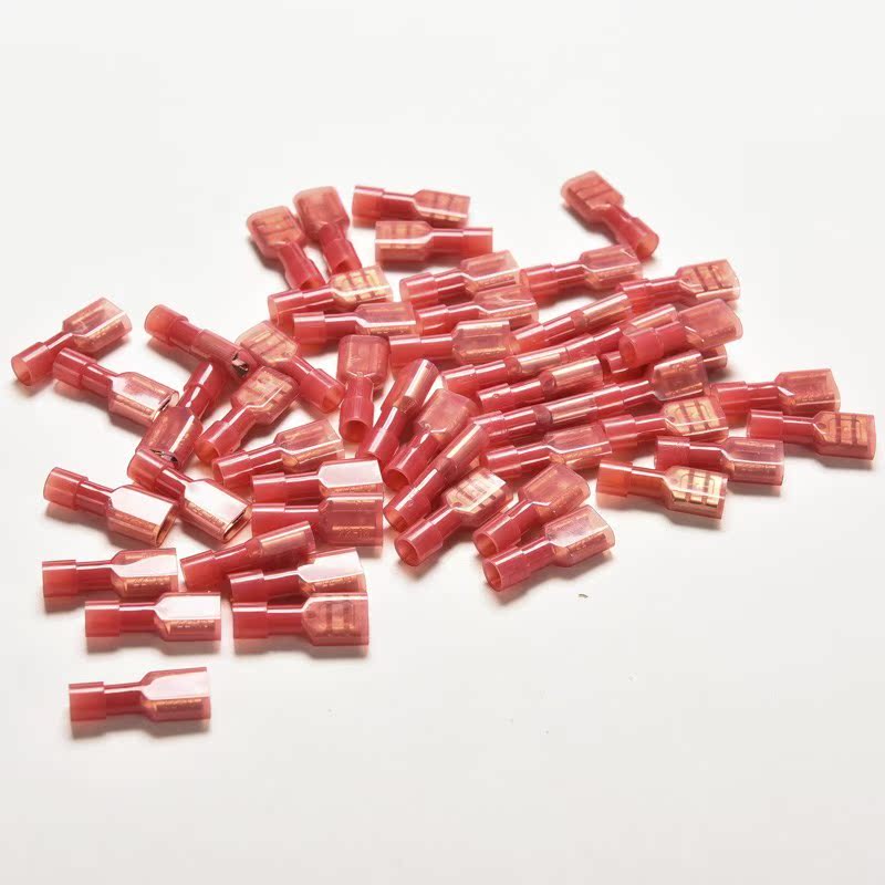 50pcs Red Female Insulated Electric Connector Crimp Bullet t