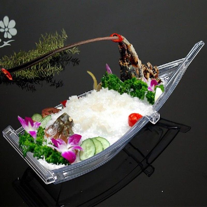 Plastic Tray Transparent Dish Dinner Plate Sashimi Plate