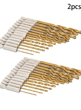 1set/2sets 13pcs/set Gold Hex Handle Twist Drill Set 1.5~6.5