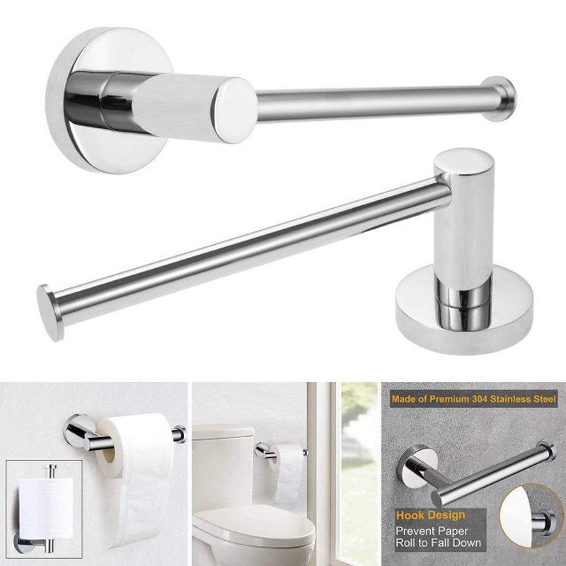 Polished Chrome Toilet Paper Holder Wall Mount Tissue Roll H