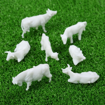 100Pcs HO Scale White Unpainted Model Cows 20mm Scale 1:87 P