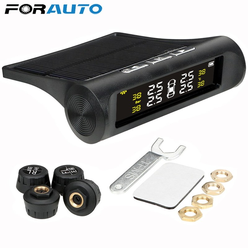 FORAUTO Smart Car TPMS Tyre Pressure Monitoring System Solar