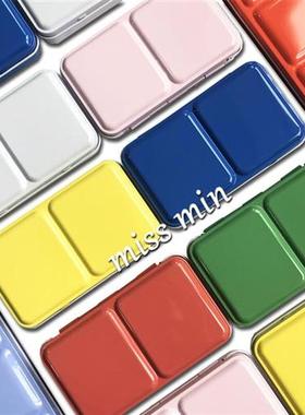 Cute 24/26/52Pcs Half Pans Watercolor Oil Paints Tins Box Em