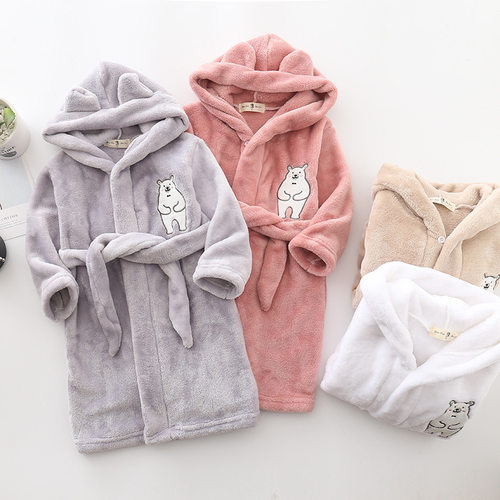Kids Bathrobe for Girl Children Clothing Girl Flannel Bath R