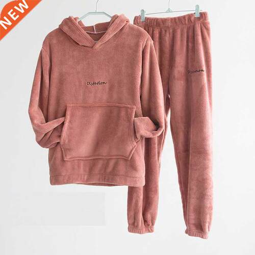 Warm Flannel Pajamas for Women Pyjama Sets Autumn Winter Pij