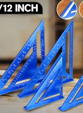 Angle Ruler 7/12 inch Metric Aluminum Alloy Triangular Measu