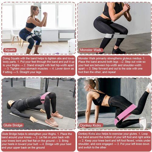 Fitness Rubber Band Elastic Yoga Resistance Bands Set Hip Ci