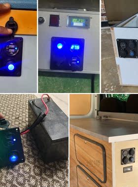 car charger Switch Panel Voltmeter Dual USB Socket 12V 4.2A