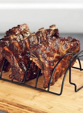 Stainless Steel Non-Stick Rib Shelf BBQ Stand Barbecue Roast