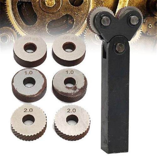 7pcs/Set Knurling Knurler Tool Diagonal Wheel Linear Knurl