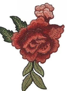 2pcs Embroidery Rose Flower Sew On Patch Badge Bag Jeans Dre