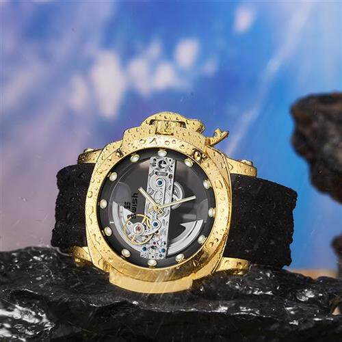 Big Mechanical Watches Men Top Brand Luxury Transparent Skel