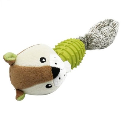 Pet Toy Plush Plastic Fox Seal Raccoon Shaped Biting Toy Cle