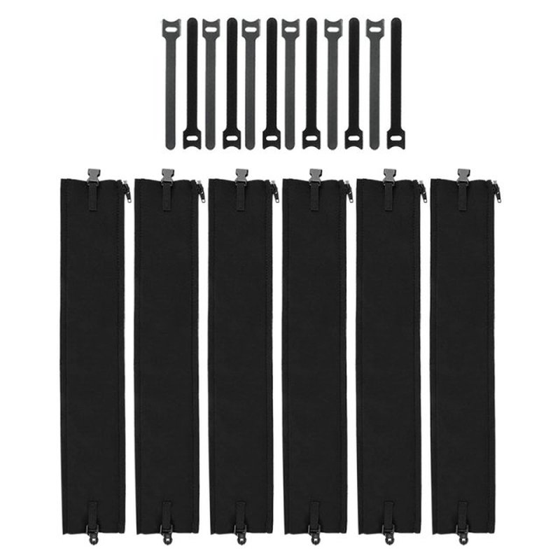 6 Pack Cable Management Sleeve with 12Pcs Cable Tie Cord Org